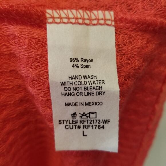 Perfect Peach Orange Oversized Cool Lightweight Tunic Top Bell Sleeves Size L - Picture 11 of 11